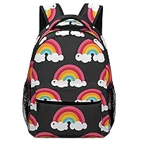 Rainbow Travel Laptop Backpack Casual Daypack with Mesh Side Pockets for Book Shopping Work