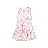 Beautees Girls' Sleeveless Sweetheart Neck Lace Skater Party Dress