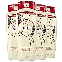 Old Spice Men's Body Wash Relax with Lavender, 18 fl oz (Pack of 4)