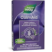 Nature's Way CalmAid, with Silexan Lavender Oil, Helps Reduce Tension and Stress*, Non-Drowsy, 30 Softgels (Packaging May Vary)