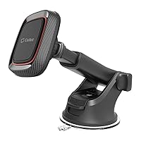 Magnetic Phone Holder for Car, Magnetic Mount for Phone in Car, Magnetic Dashboard & Windshield Suction Cup Mount with Expandable Arm Compatible for iPhone, Samsung Galaxy, Google Pixel, Moto