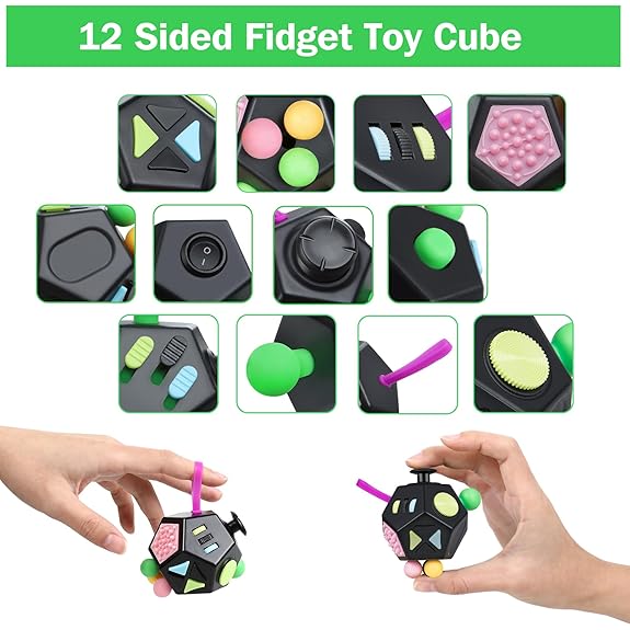 VCOSTORE Dodecagon Fidget Toys Cube - 12 Sided Fidget Toy Depression  Anti,Stress and Anxiety Relax Great Fidget Toys for Adults Kids with  OCD,ADD