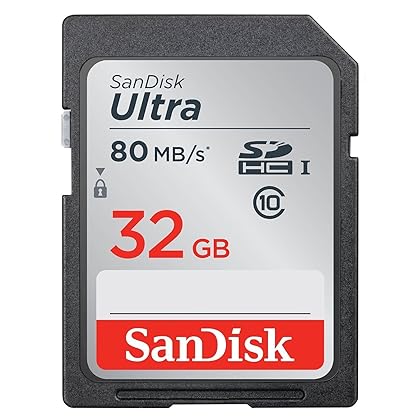 SanDisk Ultra 32GB Class 10 SDHC UHS-I Memory Card up to 80MB/s (SDSDUNC-032G-GN6IN)