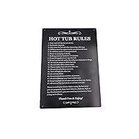 Hot Tub Rules - Black & White Sign for outdoor use with a list of health and safety points about using a hot tub. Ideal for use in holiday accommodation