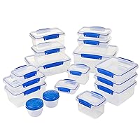 KLIP IT Collection Food Storage Containers, 34-Piece Set,Blue