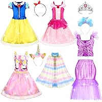 Princess Dress up Toys with Cape, Kids Princess Dress Up Clothes for Little Girl,Princess Costume Toys Gift for Age 3,4,5,6,7,8 Year Old for Girl Toddler Birthday Party