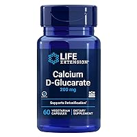 Life Extension Calcium D-glucarate 200mg - Detox, Liver Health Supplement Pills - Supports Healthy Inflammatory Response - Once Daily, Gluten-free, Non-GMO, 60 Vegetable Capsules