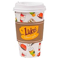 Silver Buffalo Gilmore Girls Lukes Logo 8pk Paper Travel Cup with Lid, 16 Ounces
