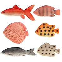 6 PCS Mini Fake Sea Creatures Fish Artificial Toy Food Hanging Model Realistic for Home Party Kitchen Christmas Decoration