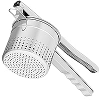 Large 15oz Potato Ricer Masher, Heavy Duty Stainless Steel Potato Masher with Ergonomic Handle, Masher and Ricer Kitchen Tool for Mashed Potatoes, Noodle Maker, Patent Pending