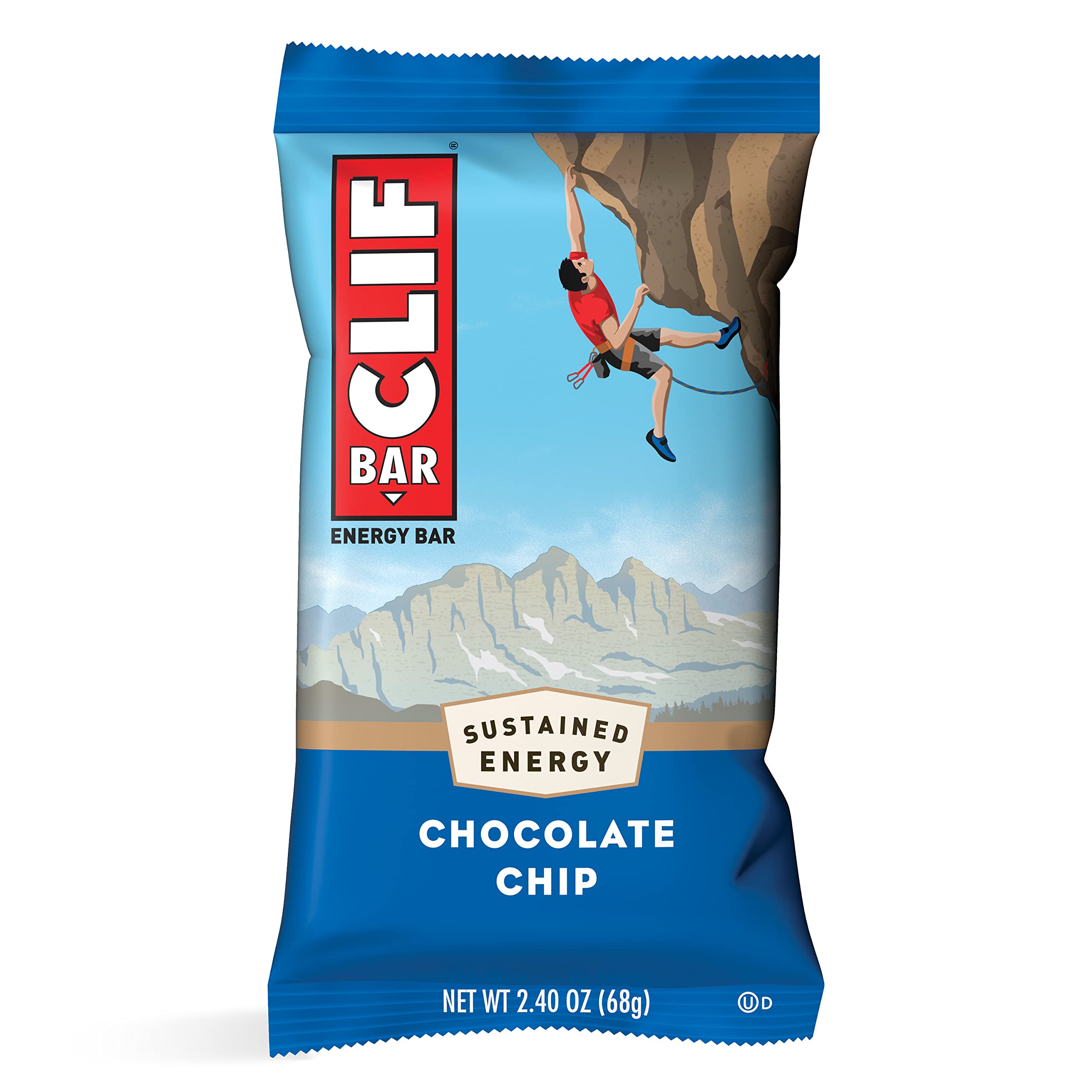 Clif Bar - Energy Bar - Chocolate Chip - Made with Organic Oats - Plant Based Food - Vegetarian - Kosher (2.4 Ounce Protein Bar, 1 Count) Packaging May Vary