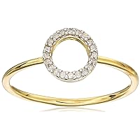 Amazon Essentials 1/10th CT TW Diamond Geometric Circle Ring in Sterling Silver (previously Amazon Collection)