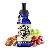 Mountaineer Brand Beard Oil - Unscented - 100% Natural Conditioner and Softener For Men - Hydrates and Moisturizes for Beard Growth - Treats Dry Itchy Beards - 2oz