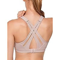 Yvette Sports Bra High Impact Adjustable Criss Cross Back, Full Support for Large Bust No Bounce