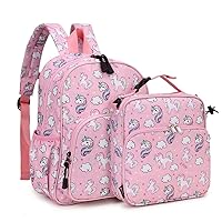 RAVUO Backpack for Kids, Girls School Backpack with Lunch Box Bag Preschool Kindergarten BookBag Set