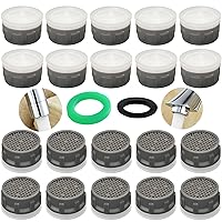 Faucet Aerator, 1.5 GPM Restrictor Plug-in Faucet Aerator Bathroom or Kitchen Replacement (20 pieces in white)