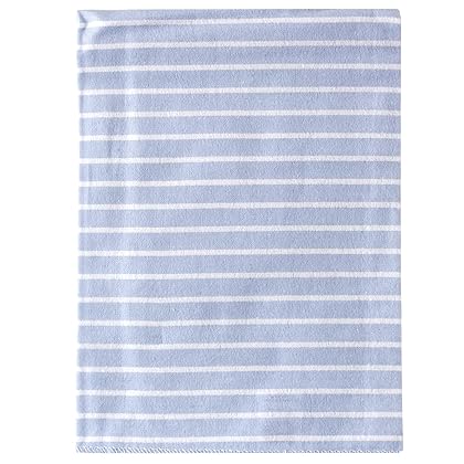 Luvable Friends Unisex Baby Cotton Flannel Receiving Blankets, Blue Stripes, One Size