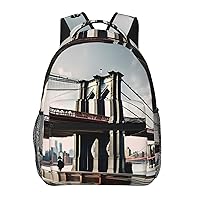 Brooklyn Bridge S Print Casual Backpack Outdoor Bag For Women Fits 15.6 Inch Laptop Backpack For Travel Work