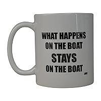 Rogue River Tactical Coffee Mug Fishing Fish What Happens On Boat Stays Cup Great Gift Idea For Men Him Dad Grandpa Fisherman (Boat)
