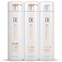GK Hair Global Keratin Balancing Shampoo and Conditioner Set 1000ml - Moisturizing Shampoo for Color Treated Dry Damage Curly Frizzy Thinning 1000ml