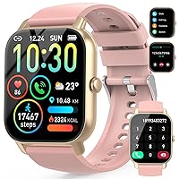 Smart Fitness Watch for Men Women(Answer/Make Calls), HD Touch Screen with Heart Rate Sleep Monitor, Sports Modes, IP68 Waterproof Activity Trackers Compatible with Android iOS, Pink