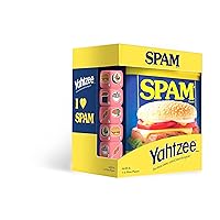 Spam Brand | Collectible Yahtzee Game as Iconic Spam Can with Custom Dice | Dice Featuring Fried Spam, Spam Musubi, Spam Fries | Travel Yahtzee Game & Dice Game