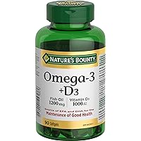 Omega-3 + D3 Fish Oil 1200mg / Vitamin D3 1000IU 90 softgels