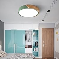 Led Nordic Modern Ceiling Light, Round Flush Mount Ceiling Light, Three Color Temperatures, for Living Room Hallway Kitchen Bedroom Bathroom Light,Black,D:50Cm,Green,D:30Cm