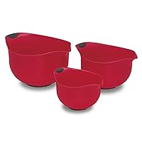 Cuisinart Set of 3 BPA-free Mixing Bowls, Red