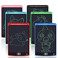 6 Pack LCD Writing Tablet for Kids 8.5 Inch, Reusable Electronic Drawing Doodle Pad Learning Educational Toy Gift Doodle Board for Boys and Girls (Black, Red, Blue, SkyBlue, Pink, Green)