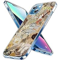 Aesthetic Phone Case for iPhone 15 Plus,Vintage Collage Art Butterfly Aesthetic Cute Phone Case for Girls Women Shock-Absorbing Wallet Design Gift Case for iPhone 15 Plus