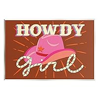 Stupell Industries Howdy Girl Cowboy Hat Phrase Wall Plaque Art, Design by Deborah Curiel