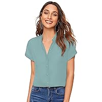 Women's Short Sleeve Tops - Casual Button Down Shirts for Women, Stylish Blouses & Comfortable T-Shirts