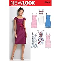 New Look Sewing Pattern 6749 Misses Dresses, Size A (6-8-10-12-14-16)