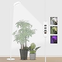Grow Light for Indoor Plants, Full Spectrum LED Halo Tall Plant Growing Lights with Stand, Height Adjustable Growth Floor Lamp with Automatic Timer, Dimmable Brightness for Large Plant