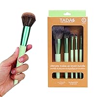 TADA Natural Beauty Makeup Brush Set 5Pcs Makeup Brushes Setting Loose Powder Highlighter Blush Eyeshadow Eyeliner brush (Green)