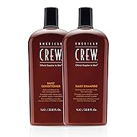Men's Shampoo and Conditioner Set by American Crew, Daily Moisturizing Set, 33.8 Fl Oz Each