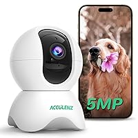 5MP HD Pet Camera Indoor 2.5K, 2.4GHz WiFi Camera for Home Security 360° Pan Tilt with AI Human Detection, Baby Monitor with Sound Detection, 2-Way Talk, Night Vision