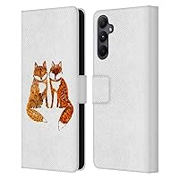 Head Case Designs Officially Licensed Wyanne Two Baby Foxes Animals 2 Leather Book Wallet Case Cover Compatible with Samsung Galaxy A05s