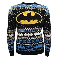 BATMAN Unisex Adult Logo Knitted Christmas Sweater (M) (Multicolored)