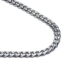 True Titanium 7MM Curb Link Necklace Chain