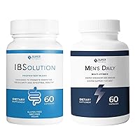 IBSolution and Men's Multivitamin Bundle - All-Natural Supplement to Support Digestive Health, Gas, Bloating and Constipation, Energy Enhancer, Immune System Support for Men - 60 Capsules, 2-Pack