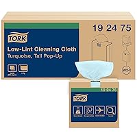 Tork Low-Lint Cleaning Cloth Turquoise W24, Top-Pak, 8 x 100 Cloths, 192475