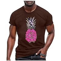 Tshirts Shirts for Men Graphic Vintage Pineapple Crew Neck T Shirt Top Blouse Style Five Gifts for Men