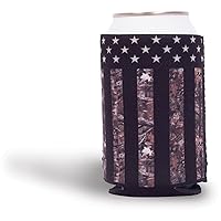 Buckwear Camo Stars and Stripes Insulated Can or Bottle Holder, Black