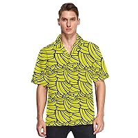 ALAZA Mens Seamless Banana Pattern Quick Dry Hawaiian Shirt