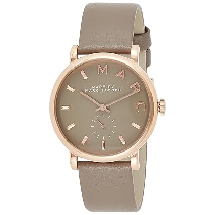 Marc by Marc Jacobs Women's MBM1266 Baker Rose-Tone Stainless Steel Watch with Grey Leather Band