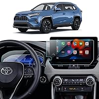 Car Screen Protector for 2023 2024 Toyota RAV4 Accessories for 1pcs 10.5’’ RAV 4 GPS Navigation Display Tempered Glass Screen Protector + 2pcs 12.3’’ RAV4 Nano Dashboard Protector Film