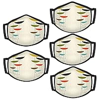 Mid Century Modern Prints Print Face Mask,Covers Fullface Anti-Dust,Unisex,Washable,Breathable,Reusable Safety Masks