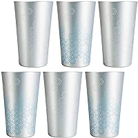 Aluminum Cups for Drinks, Metal Color-Changing Silver Color Tumbler, Aluminum 20oz Cup, Set of 6